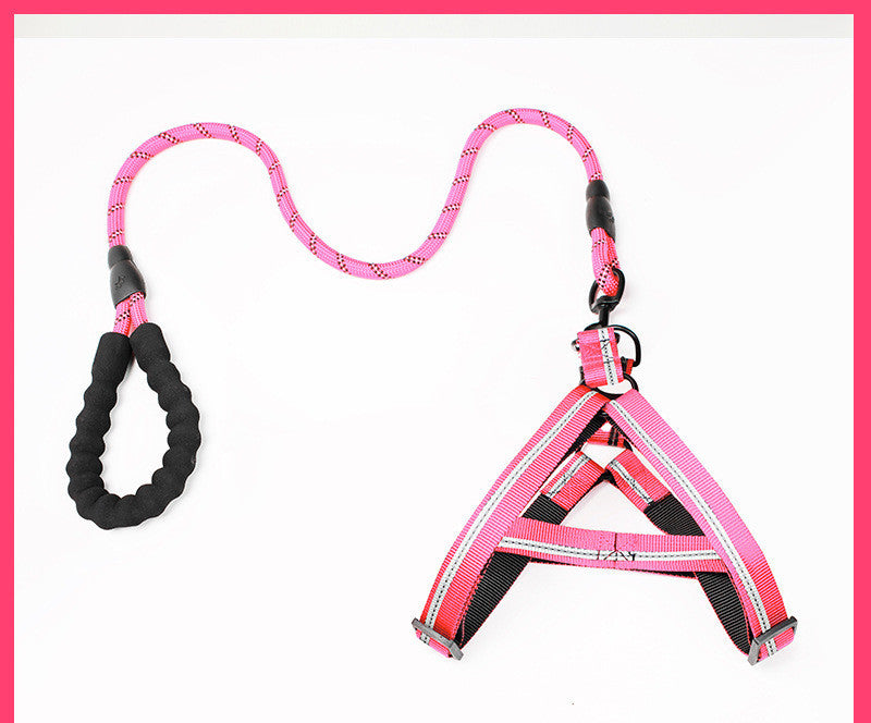 Kit de Arnés Ajustable y Correa Elástica Antichoque (Bungee) para Perros