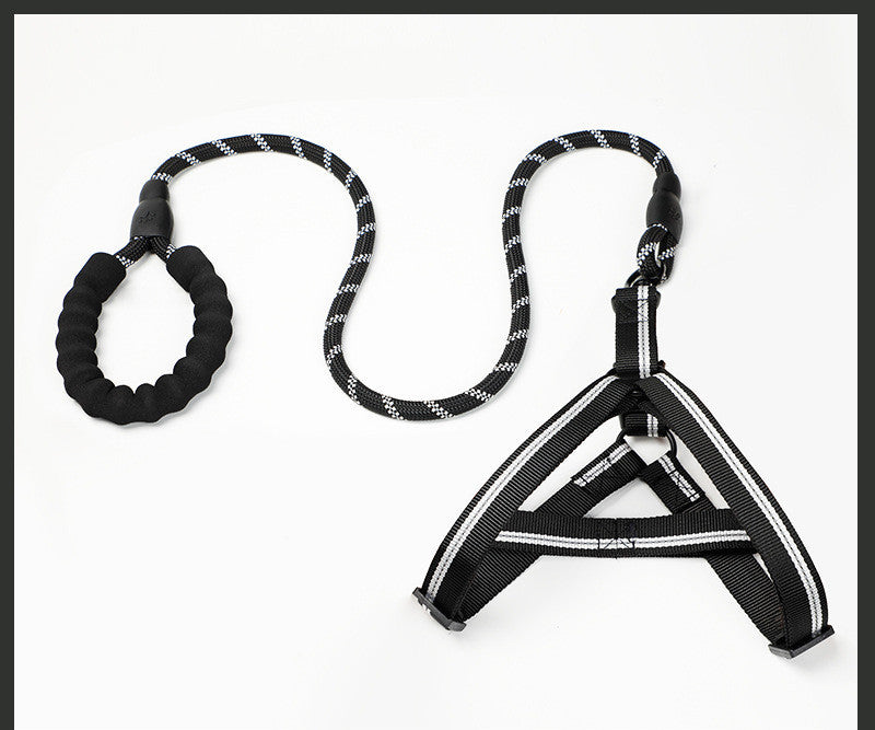 Kit de Arnés Ajustable y Correa Elástica Antichoque (Bungee) para Perros